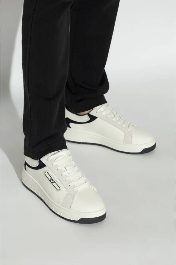 Emporio Armani Sportschoenen met logo White Dames