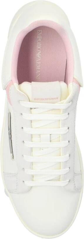 Emporio Armani Sportschoenen met logo White Dames