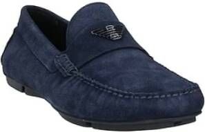 Emporio Armani Stijlvolle Loafers voor Mannen Blue Heren