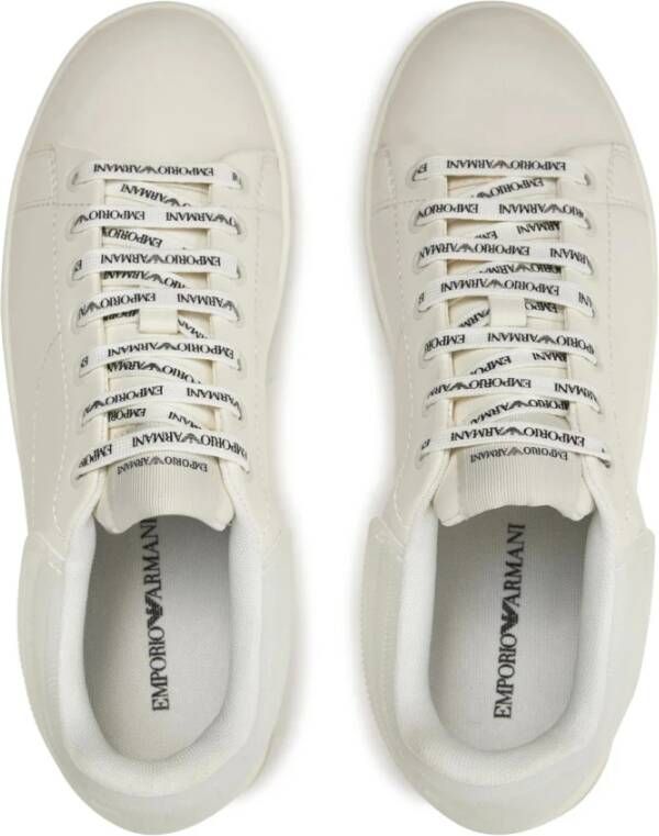 Emporio Armani Transparante Retro Sneaker met Adelaar Logo Beige Dames