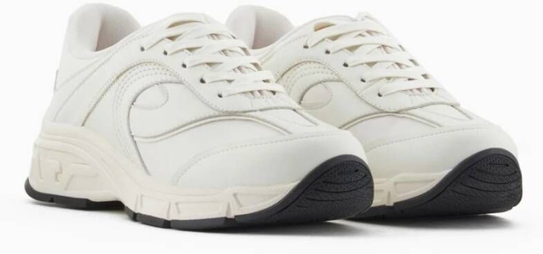 Emporio Armani Wave Sneakers met Logodetail White Heren