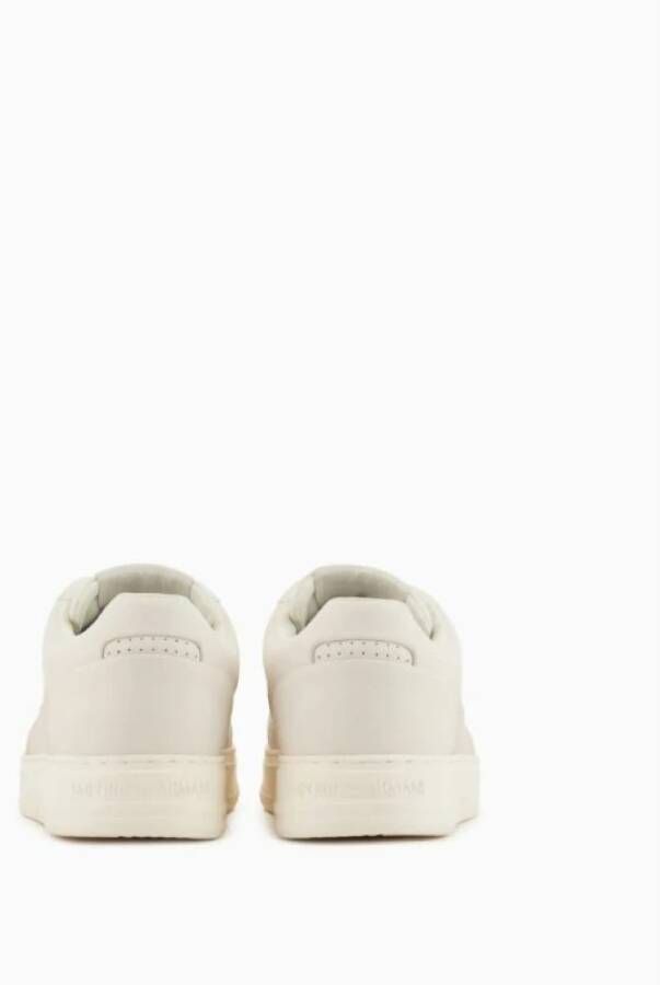 Emporio Armani Witte Lage Sneakers met Geperforeerde Neus White Heren