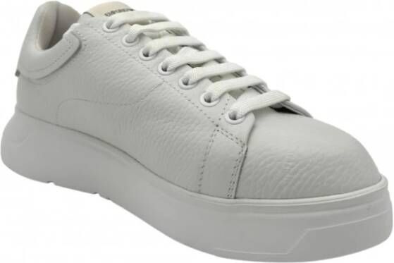 Emporio Armani Witte Leren Heren Sneakers White Heren