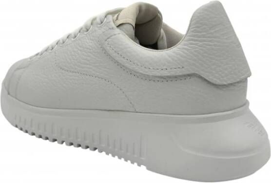 Emporio Armani Witte Leren Heren Sneakers White Heren