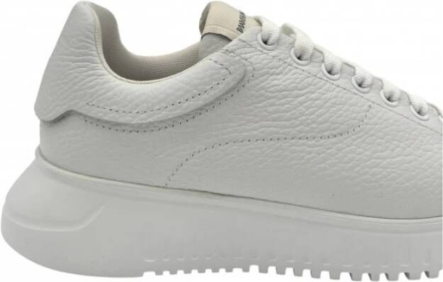 Emporio Armani Witte Leren Heren Sneakers White Heren