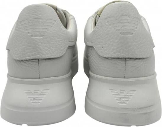 Emporio Armani Witte Leren Heren Sneakers White Heren