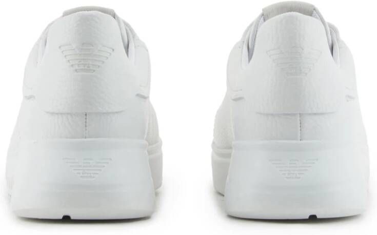 Emporio Armani Witte Leren Sneakers Logodetail Rubberen Zool White Dames