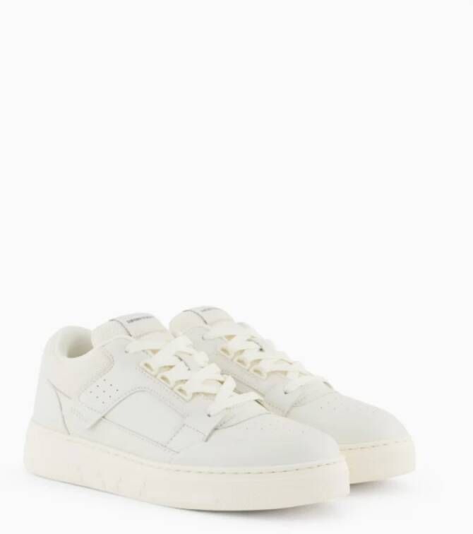 Emporio Armani Witte Mesh Sneakers met Contrasterende Details White Heren