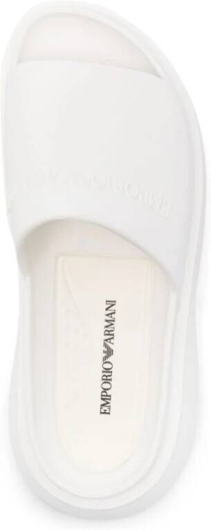 Emporio Armani Witte Sandalen met Logoband White Heren