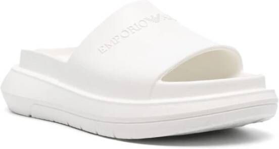 Emporio Armani Witte Sandalen met Logoband White Heren