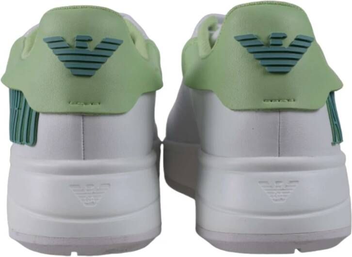 Emporio Armani Witte Sneaker met Groen Logo White Dames