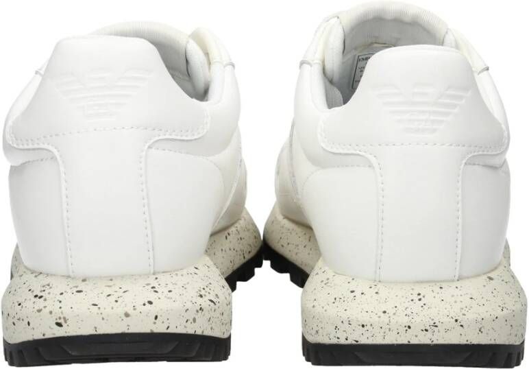 Emporio Armani Witte Sneakers met Katoenen Veters White Heren