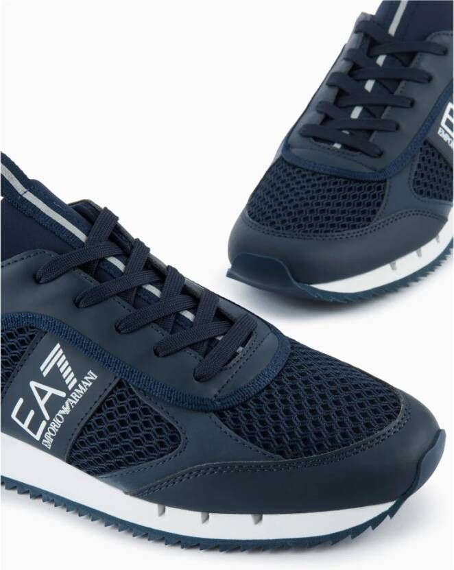 Emporio Armani Zwart Wit Sneakers Heren Donkerblauw Blue Heren