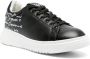 Emporio Armani Zwarte Calligraphy Print Leren Sneakers Zwart Dames - Thumbnail 3