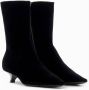 Emporio Armani Zwarte Fluweel Kitten Heel Laarzen Black Dames - Thumbnail 2