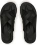 Emporio Armani Zwarte Gekruiste Leren Sandalen Black Heren - Thumbnail 3