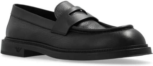 Emporio Armani Klassieke Zwarte Loafer Schoenen Black Heren