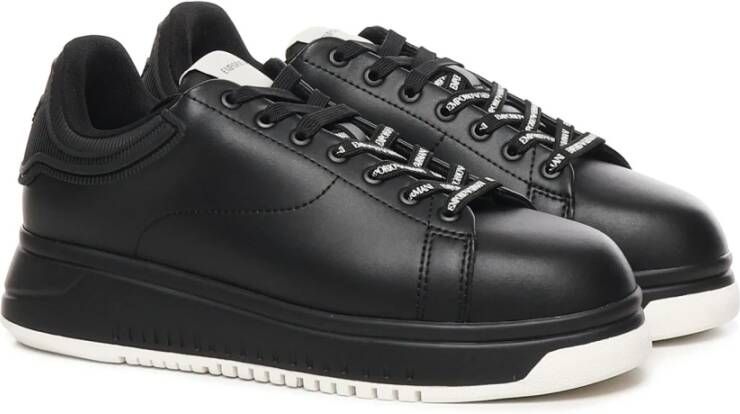 Emporio Armani Zwarte Sneakers met Logodetails Black Heren