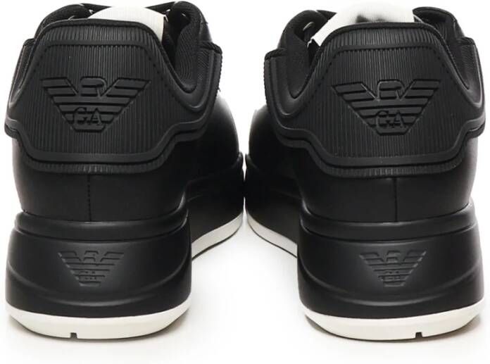 Emporio Armani Zwarte Sneakers met Logodetails Black Heren