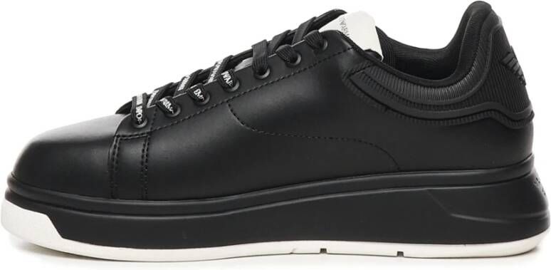 Emporio Armani Zwarte Sneakers met Logodetails Black Heren