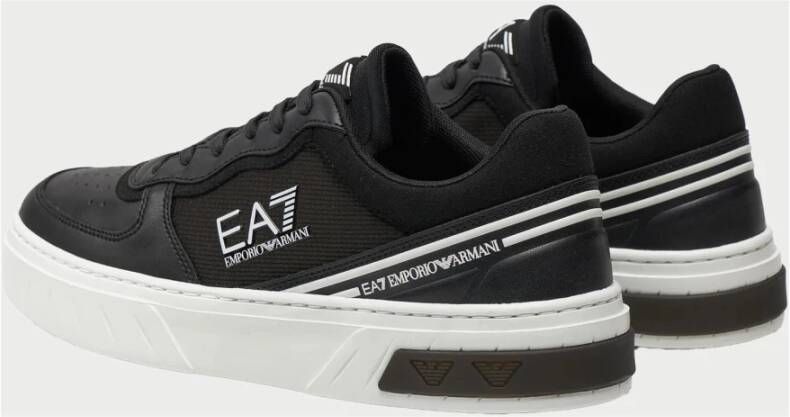 Emporio Armani Zwarte Voetbalgeïnspireerde Sneakers Black Heren