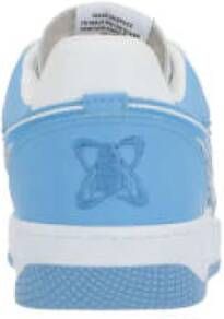 Enterprise Japan Lage leren sneakers met Rocket-logo en sterrenborduursel Blue Heren