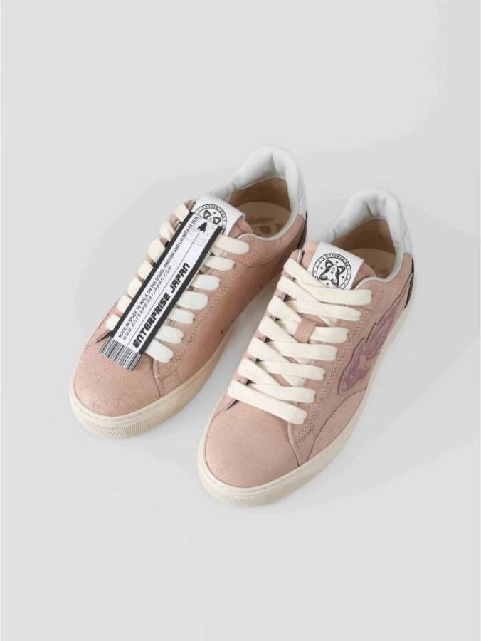 Enterprise Japan Metallic Leren Sneakers Pink Dames