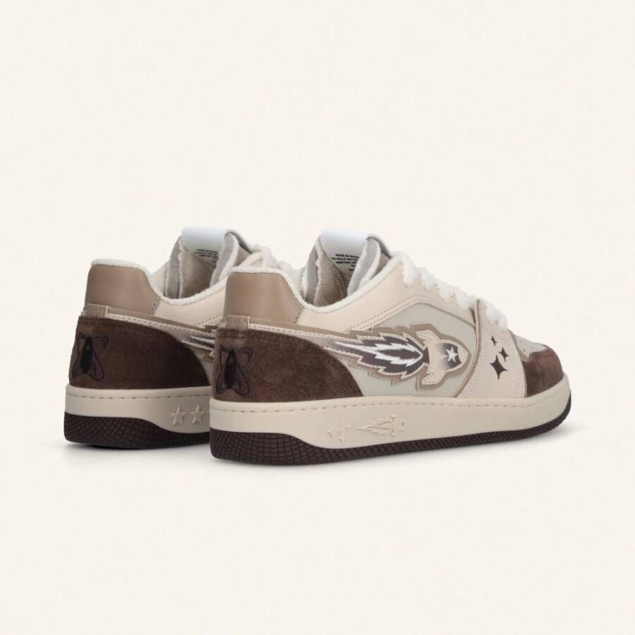 Enterprise Japan Raket Sneakers in Bruin Suède en Leer Brown Heren