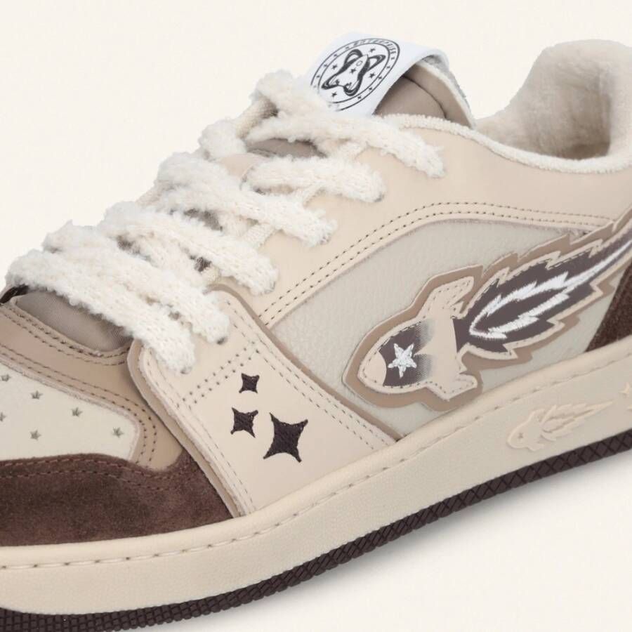 Enterprise Japan Raket Sneakers in Bruin Suède en Leer Brown Heren