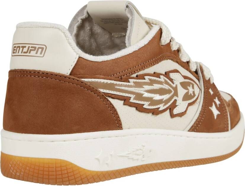 Enterprise Japan Sneakers met geborduurd logo Brown Heren