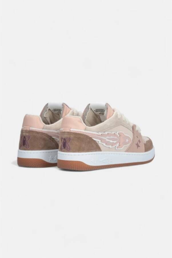 Enterprise Japan Sneakers van leer en suède met EJ Rocket-logo Beige Dames