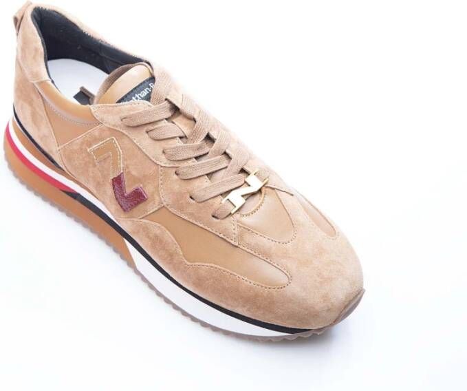 Enterprise Japan Suède Leren Sneaker met Multicolor Zool Beige Dames