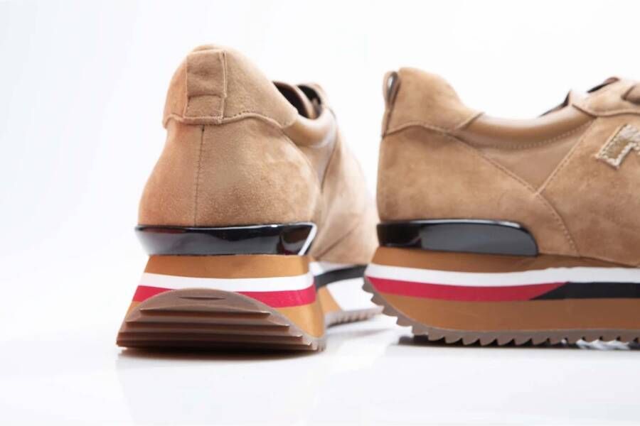 Enterprise Japan Suède Leren Sneaker met Multicolor Zool Beige Dames