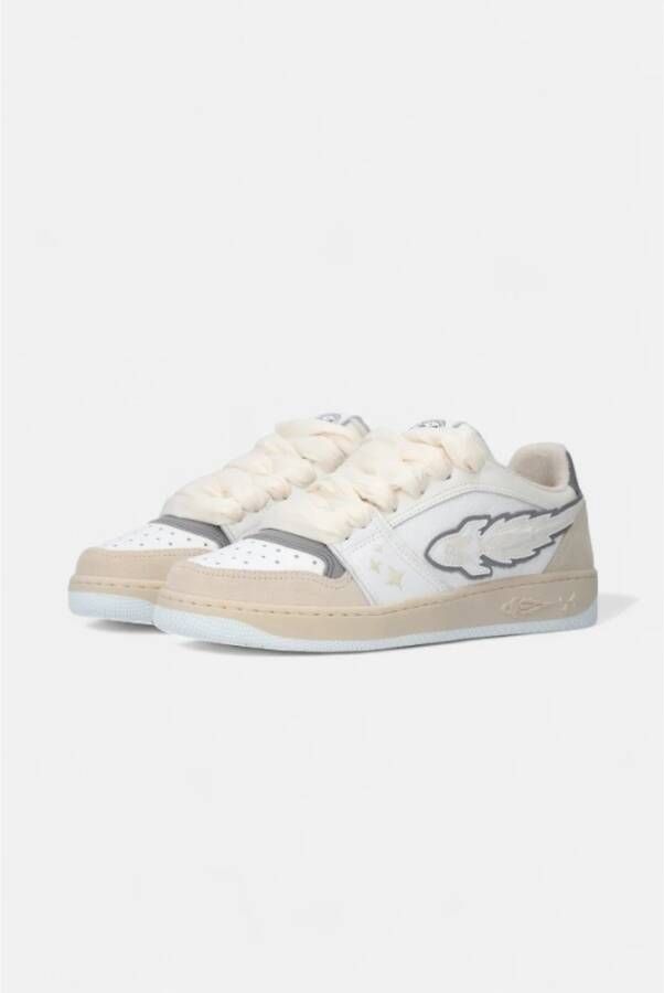 Enterprise Japan Witte leren sneakers met EJ Rocket White Dames