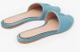 Ermanno Scervino Platte leren sandalen met gotisch monogram Blue Dames - Thumbnail 4