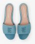 Ermanno Scervino Platte leren sandalen met gotisch monogram Blue Dames - Thumbnail 5