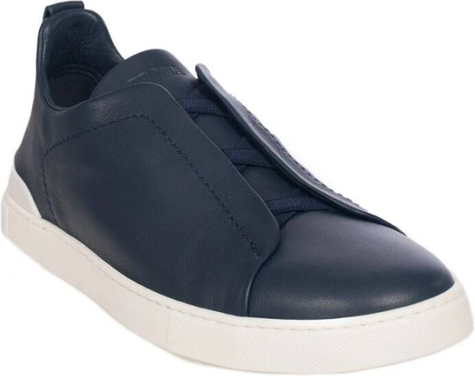 Ermenegildo Zegna Blauwe Triple Stitch Sneakers Blue Heren