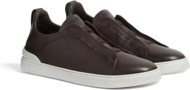 Ermenegildo Zegna Bruine Triple Stitch Sneakers Brown Heren