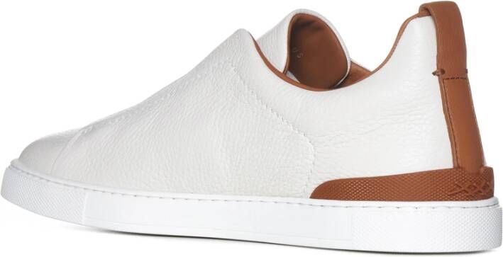 Ermenegildo Zegna Licht Beige Elastische Band Sneakers Beige Heren