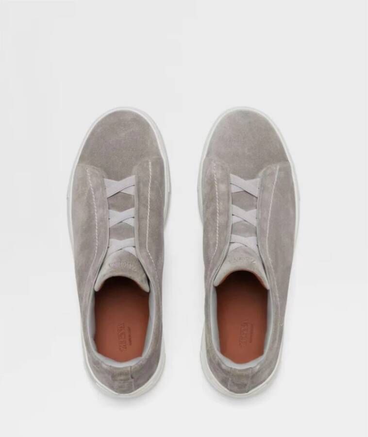 Ermenegildo Zegna Elastische Kruis Triple Stitch Sneakers Gray Heren