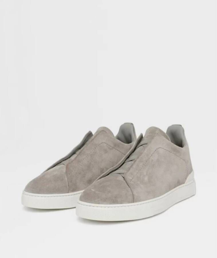 Ermenegildo Zegna Elastische Kruis Triple Stitch Sneakers Gray Heren