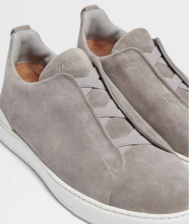 Ermenegildo Zegna Elastische Kruis Triple Stitch Sneakers Gray Heren