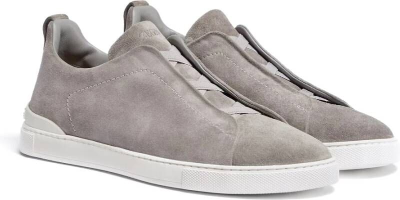 Ermenegildo Zegna Grijze lage top sneaker Triple Stitch™ Gray Heren