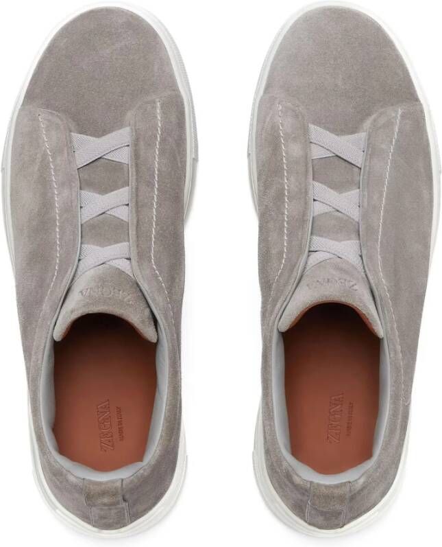 Ermenegildo Zegna Grijze lage top sneaker Triple Stitch™ Gray Heren