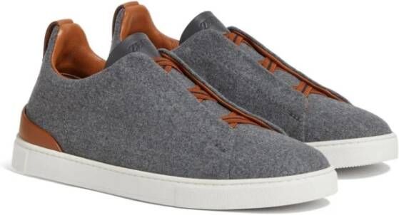 Ermenegildo Zegna Grijze Triple Stitch Sneakers Gray Heren