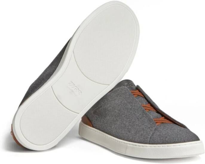 Ermenegildo Zegna Grijze Triple Stitch Sneakers Gray Heren