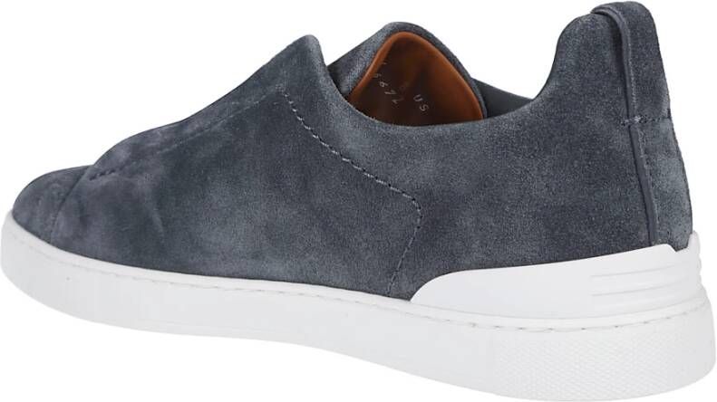 Ermenegildo Zegna Lage Sneakers met Drievoudig Stiksel Gray Heren