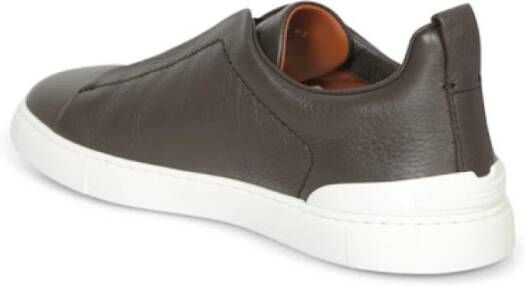 Ermenegildo Zegna Lage Top Triple Stitch Cervo Sneaker Gray Heren