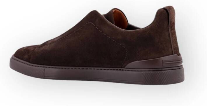 Ermenegildo Zegna Lage Triple Stitch Sneakers Brown Heren