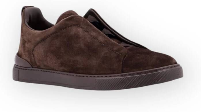 Ermenegildo Zegna Lage Triple Stitch Sneakers Brown Heren